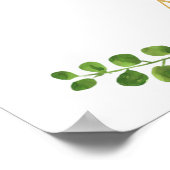 Chic Greenerity & Gold Foil Wedding Willkommenszei Poster (Ecke)