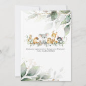 Chic Greenery Australian Animals Baby Shower Einladung (Rückseite)
