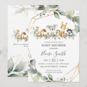 Chic Greenery Australian Animals Baby Shower Einladung (Vorne/Hinten)