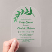 Chic Greenery Baby Shower Acryleinladungen (Insitu (Handheld))