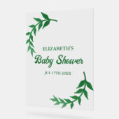 Chic Greenery Baby Shower Acrylschild (Winkel)