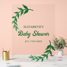 Chic Greenery Baby Shower Acrylschild