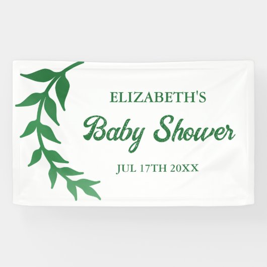 Chic Greenery Baby Shower Banner (Horizontal)