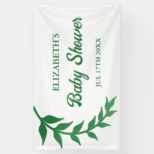 Chic Greenery Baby Shower Banner (Vertikal)