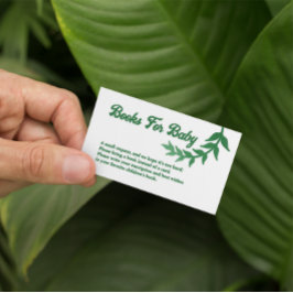 Chic Greenery Baby Shower Books for Baby Begleitkarte