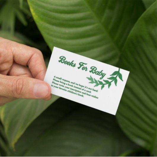 Chic Greenery Baby Shower Books for Baby Begleitkarte