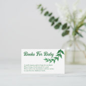 Chic Greenery Baby Shower Books for Baby Begleitkarte (Stehend Vorderseite)