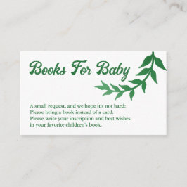 Chic Greenery Baby Shower Books for Baby Begleitkarte