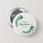 Chic Greenery Baby Shower Button (Vorne & Hinten)