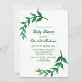 Chic Greenery Baby Shower Einladung (Vorderseite)