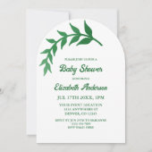 Chic Greenery Baby Shower Einladung (Vorderseite)