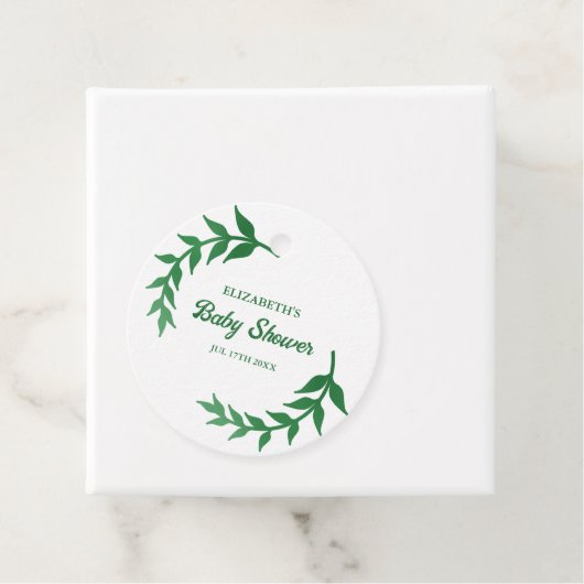 Chic Greenery Baby Shower Geschenkanhänger (Beispiel)
