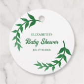 Chic Greenery Baby Shower Geschenkanhänger (Vorderseite)