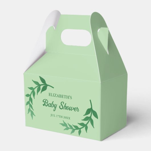 Chic Greenery Baby Shower Geschenkschachtel (Vorderseite)