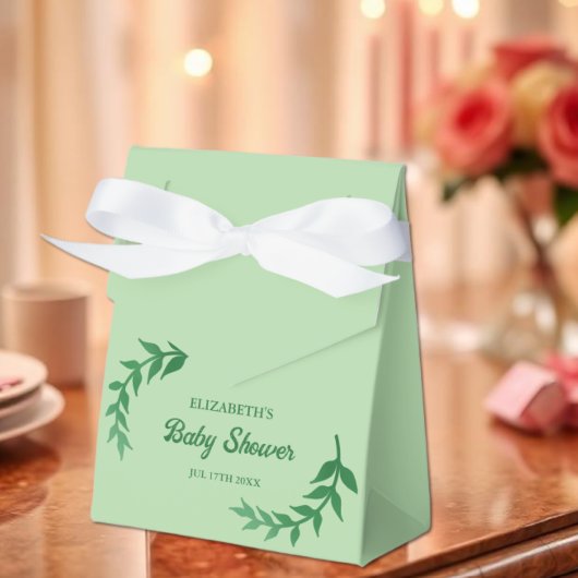 Chic Greenery Baby Shower Geschenkschachtel