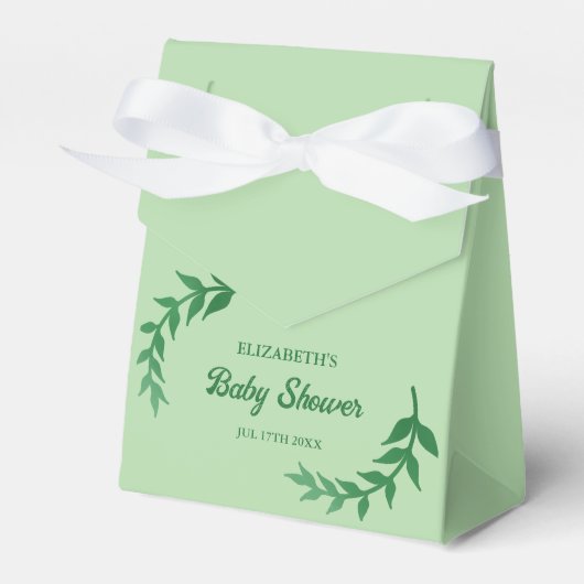 Chic Greenery Baby Shower Geschenkschachtel (Vorderseite)