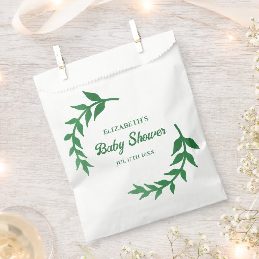 Chic Greenery Baby Shower Geschenktütchen (Ausgeschnitten)