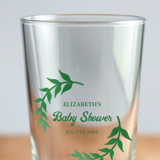 Chic Greenery Baby Shower Glas