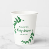 Chic Greenery Baby Shower Pappbecher (Vorderseite)