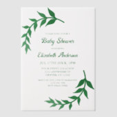 Chic Greenery Baby Shower Pergament Einladungen (Vorderseite)