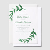 Chic Greenery Baby Shower Pergament Einladungen (Versetzt)