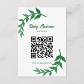 Chic Greenery Baby Shower Registry Begleitkarte (Vorderseite)