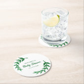 Chic Greenery Baby Shower Runder Pappuntersetzer (Vor Ort)