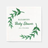Chic Greenery Baby Shower Serviette (Vorderseite)