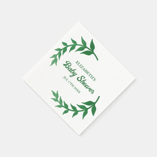 Chic Greenery Baby Shower Serviette (Ecke)