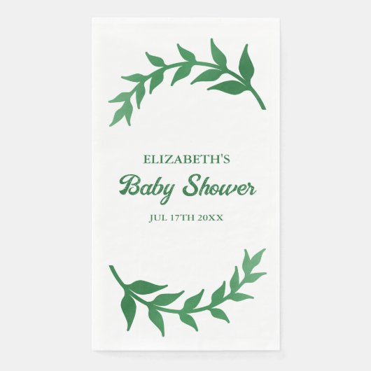 Chic Greenery Baby Shower Serviette (Vorderseite)