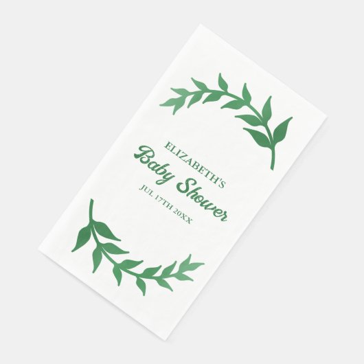 Chic Greenery Baby Shower Serviette (Ecke)