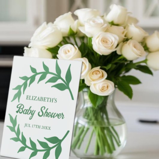Chic Greenery Baby Shower Sockelschild