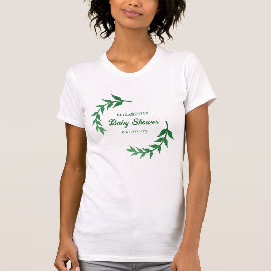 Chic Greenery Baby Shower T-Shirt (Vorderseite)
