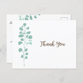 Chic Greenery Botanical Danke Postcard Postkarte