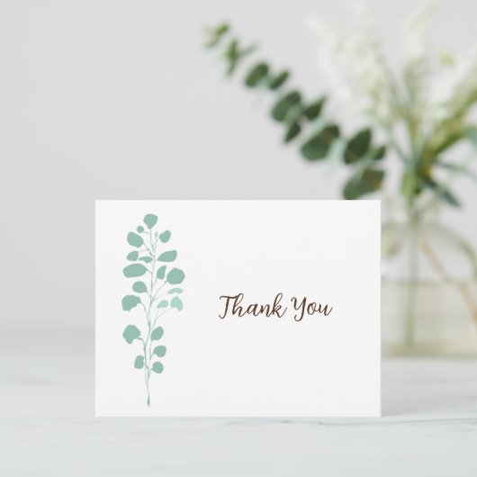 Chic Greenery Botanical Danke Postcard Postkarte (Stehend Vorderseite)