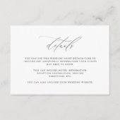 Chic Greenery Calligraphy Wedding Guest Detail Begleitkarte (Vorderseite)