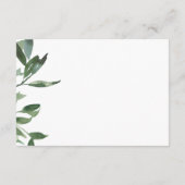 Chic Greenery Calligraphy Wedding Guest Detail Begleitkarte (Rückseite)