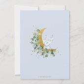 Chic Greenery Elephant Over the Moon Baby Shower Dankeskarte (Rückseite)