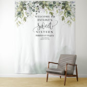Chic greenery foliage eucalyptus 16. Geburtstag Wandteppich (Beispiel)