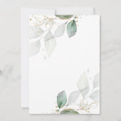 Chic Greenery Foliage Gold Calligrafy Wedding Einladung (Rückseite)