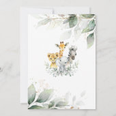 Chic Greenery Geometric Jungle Animals Baby Shower Dankeskarte (Rückseite)