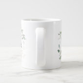 Chic Greenery & Gold Monogram Initial "A" w/name Jumbo-Tasse (Rückseite)