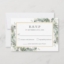 Chic Greenery Gold Sage Green Foliage Hochzeit