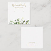 Chic Greenery Gold White Juwelry Earring Display Quadratische Visitenkarte (Vorne/Hinten)