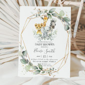 Chic Greenery Jungle Animals Baby Dusche neutral Einladung