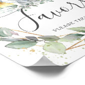 Chic Greenery Jungle Animals Baby Duschfavoriten Poster (Ecke)