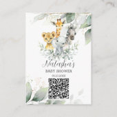 Chic Greenery Jungle Animals Baby Geschenk Registr Begleitkarte (Rückseite)