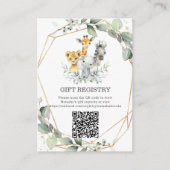 Chic Greenery Jungle Animals Baby Geschenk Registr Begleitkarte (Vorderseite)
