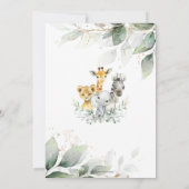 Chic Greenery Jungle Animals Taufe Christening Dankeskarte (Rückseite)