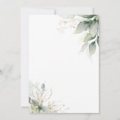 Chic Greenery Leafy Foliage Wedding Geometric Einladung (Rückseite)